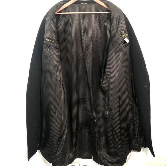 Mario Valente Double Breasted Mens Italian Wool Overcoat Size 44S Charcoal Gray - Picture 5 of 11